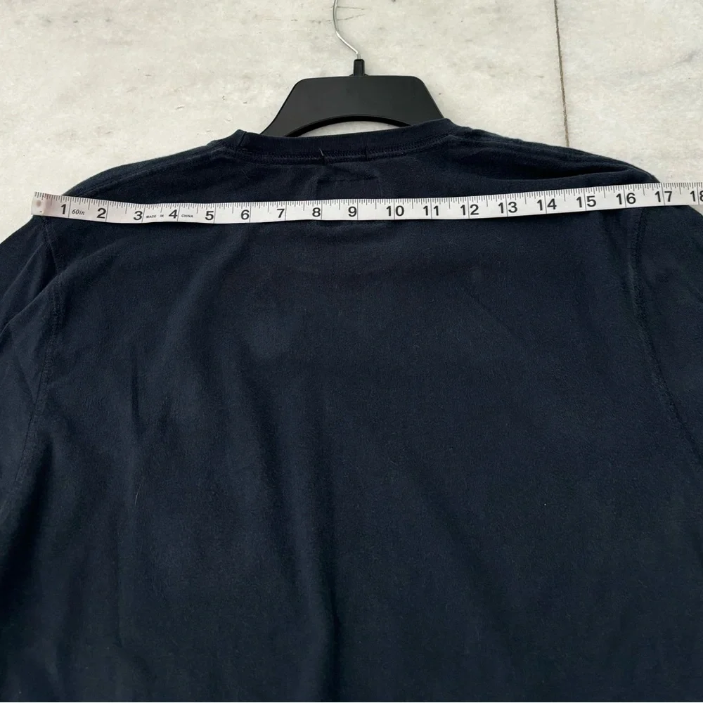 Y2K Abercrombie & Fitch Shirt Blue Spellout Logo Long Sleeve Cotton Men L Preppy